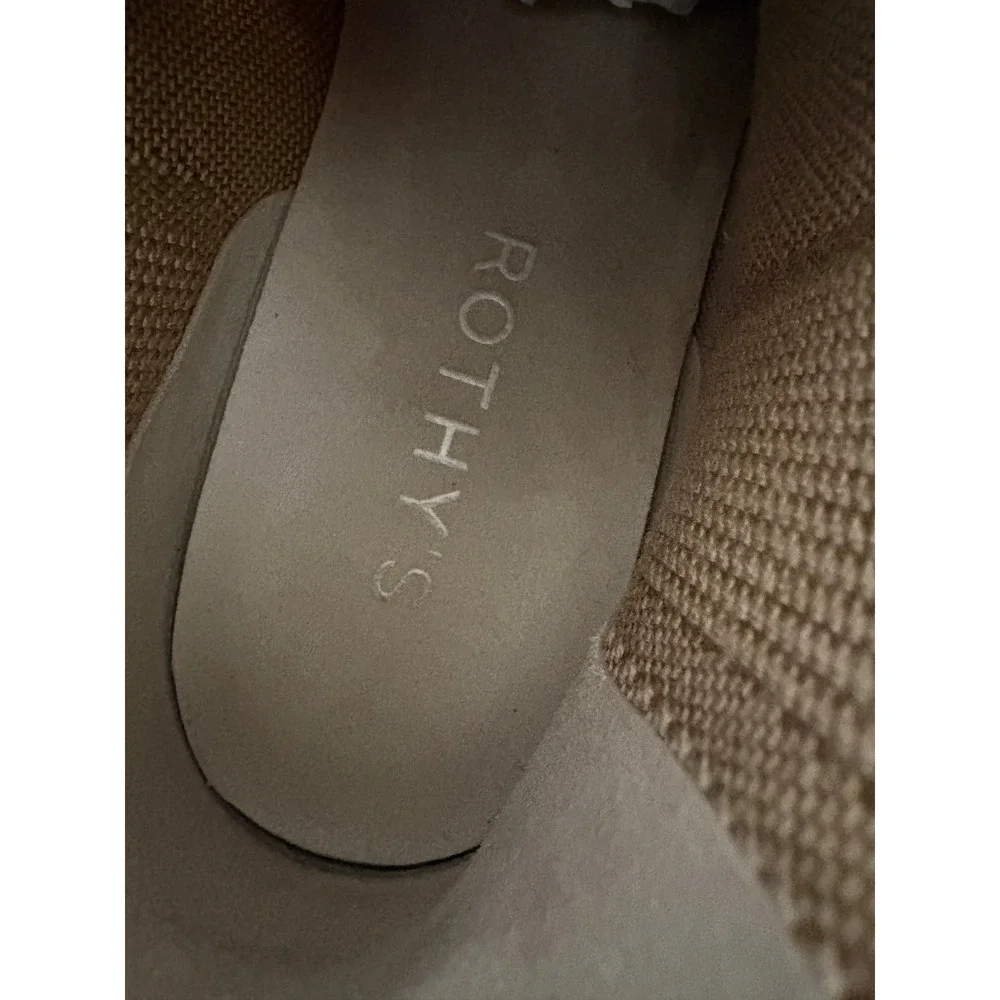Rothys The Merino Chelsea Tan Knit Ankle Boots Womens 8 Eco Friendly Pull On